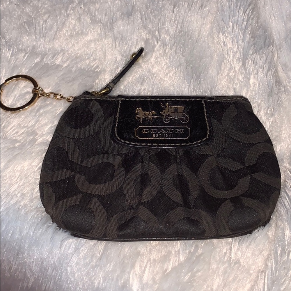 Black coach coin purse